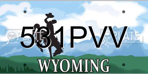 531PVV Wyoming License Plate