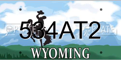 534AT2 Wyoming License Plate