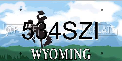534SZI Wyoming License Plate