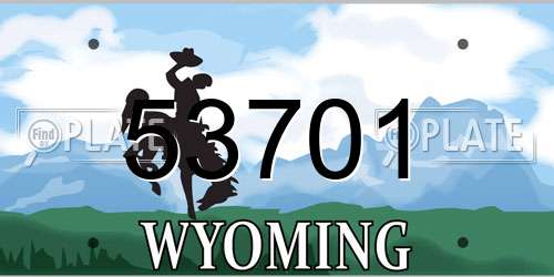 53701 Wyoming License Plate