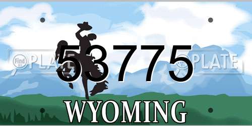 53775 Wyoming License Plate