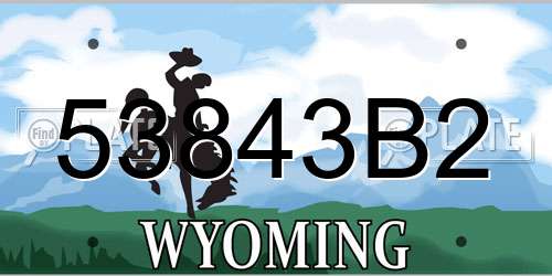 53843B2 Wyoming License Plate