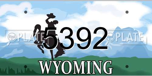 5392 Wyoming License Plate