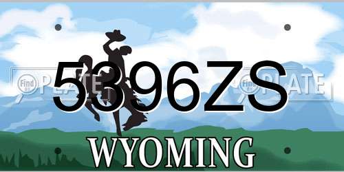 5396ZS Wyoming License Plate