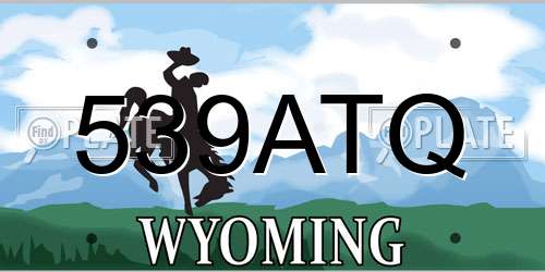 539ATQ Wyoming License Plate