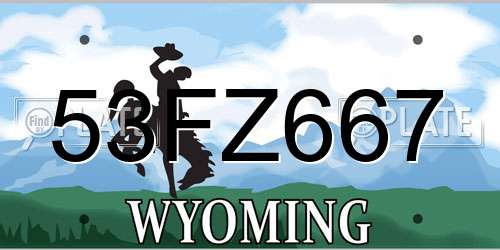53FZ667 Wyoming License Plate