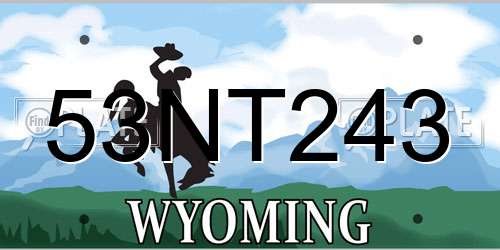 53NT243 Wyoming License Plate