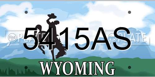 5415AS Wyoming License Plate