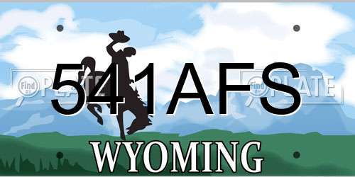 541AFS Wyoming License Plate