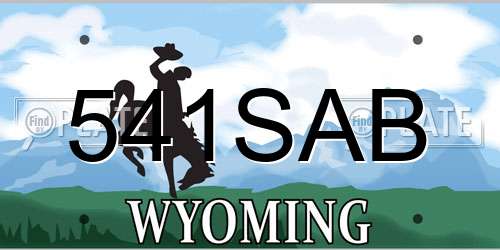 541SAB Wyoming License Plate