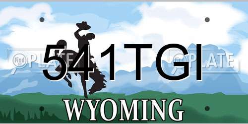 541TGI Wyoming License Plate