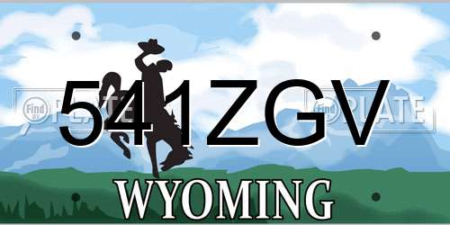 541ZGV Wyoming License Plate