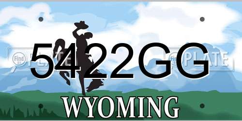 5422GG Wyoming License Plate