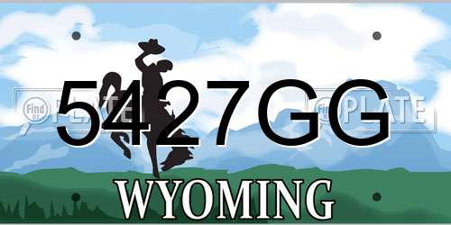 5427GG Wyoming License Plate