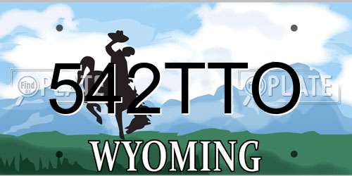 542TTO Wyoming License Plate