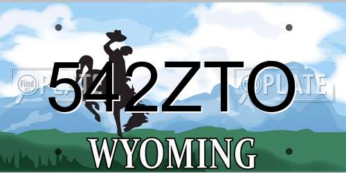 542ZTO Wyoming License Plate