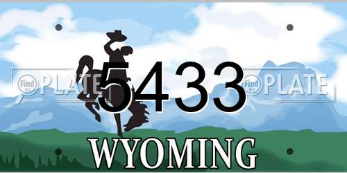 5433 Wyoming License Plate