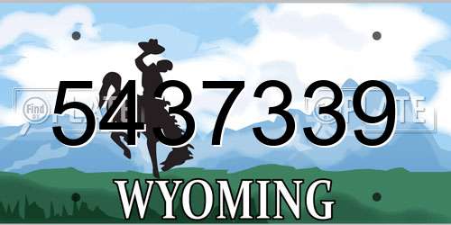 5437339 Wyoming License Plate