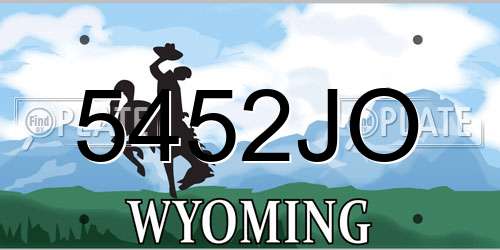 5452JO Wyoming License Plate