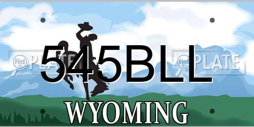 545BLL Wyoming License Plate