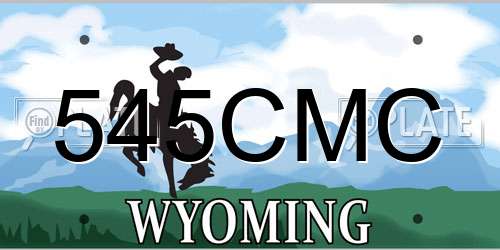 545CMC Wyoming License Plate