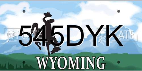 545DYK Wyoming License Plate