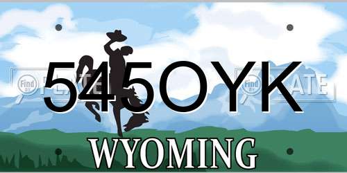 545OYK Wyoming License Plate