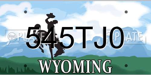545TJ0 Wyoming License Plate