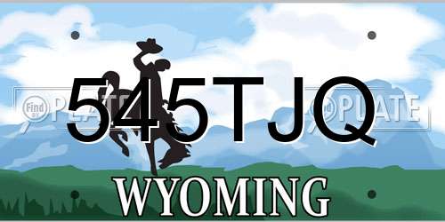 545TJQ Wyoming License Plate