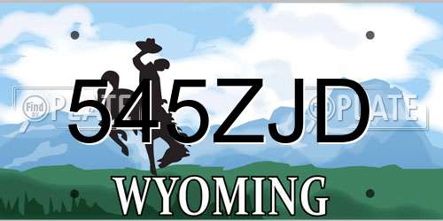 545ZJD Wyoming License Plate
