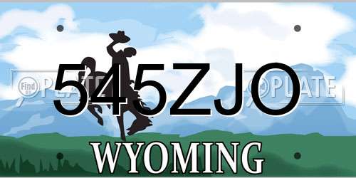 545ZJO Wyoming License Plate