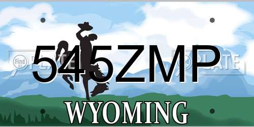 545ZMP Wyoming License Plate