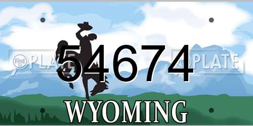 54674 Wyoming License Plate