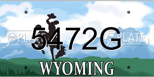 5472G Wyoming License Plate