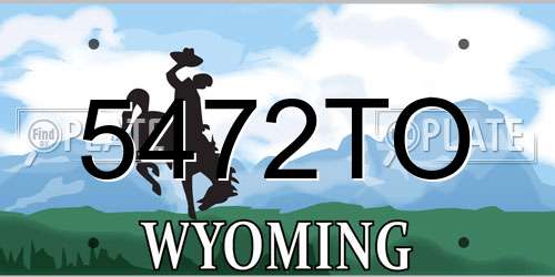 5472TO Wyoming License Plate