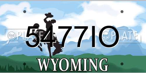 5477IO Wyoming License Plate