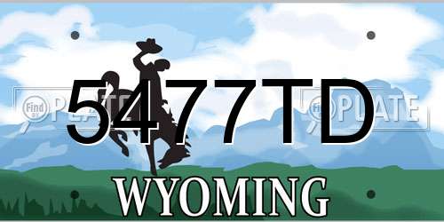 5477TD Wyoming License Plate