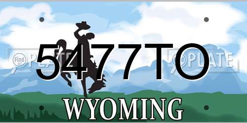 5477TO Wyoming License Plate