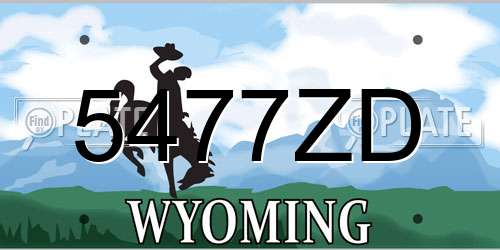 5477ZD Wyoming License Plate