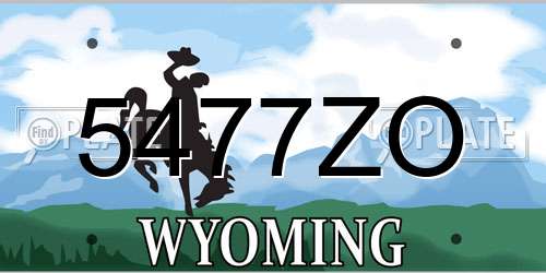 5477ZO Wyoming License Plate