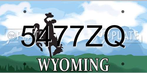 5477ZQ Wyoming License Plate