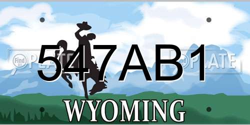 547AB1 Wyoming License Plate