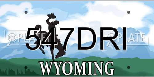 547DRI Wyoming License Plate