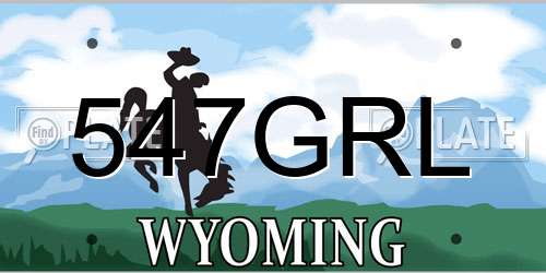 547GRL Wyoming License Plate