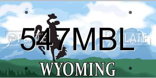 547MBL Wyoming License Plate