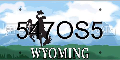 547OS5 Wyoming License Plate
