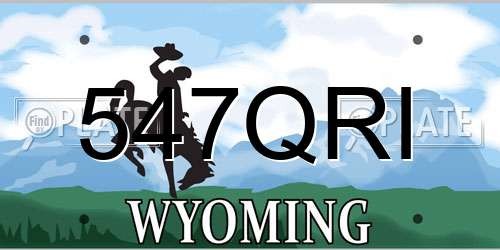 547QRI Wyoming License Plate