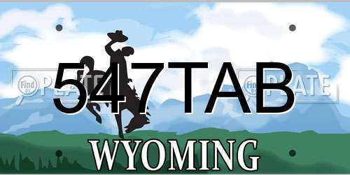 547TAB Wyoming License Plate