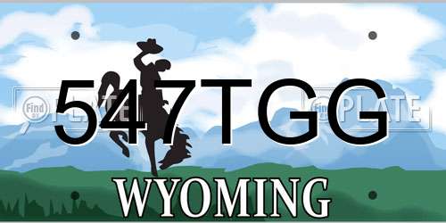 547TGG Wyoming License Plate