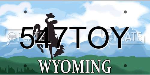 547TOY Wyoming License Plate